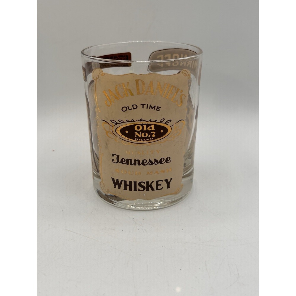 Vintage 4" Double-Old Fashioned Tumblers Smirnoff/Jack‎ Daniels/Chivas
